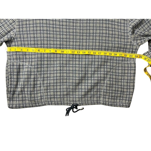 Vintage Liz & Co Drawstring Hem Knit Top with Pockets  Size L  Blue Houndstooth - Picture 7 of 11